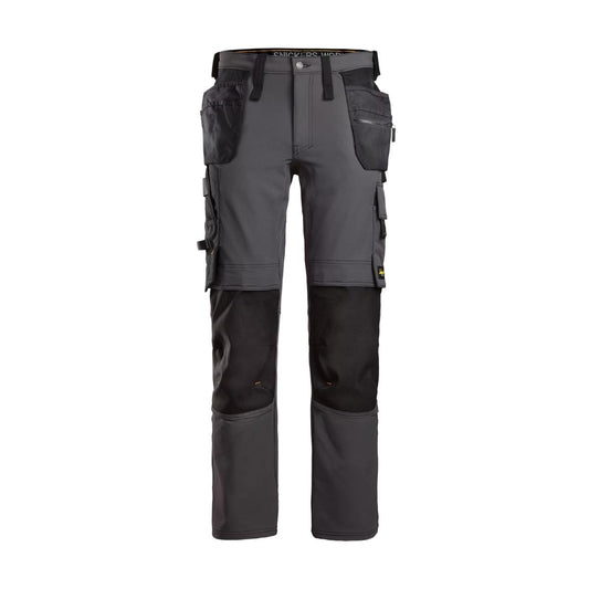 Snickers AllroundWork Full Stretch Trousers with Holster Pockets Steel Grey - 32" Leg 31" Waist 62715804046