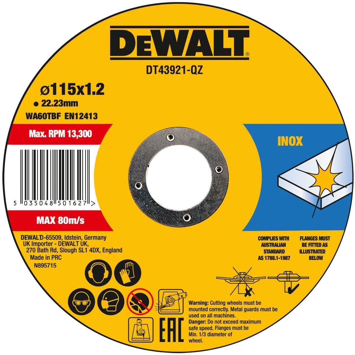 Dewalt DCG405N 18V XR Brushless 125mm Angle Grinder Body with 10 Piece Disc
