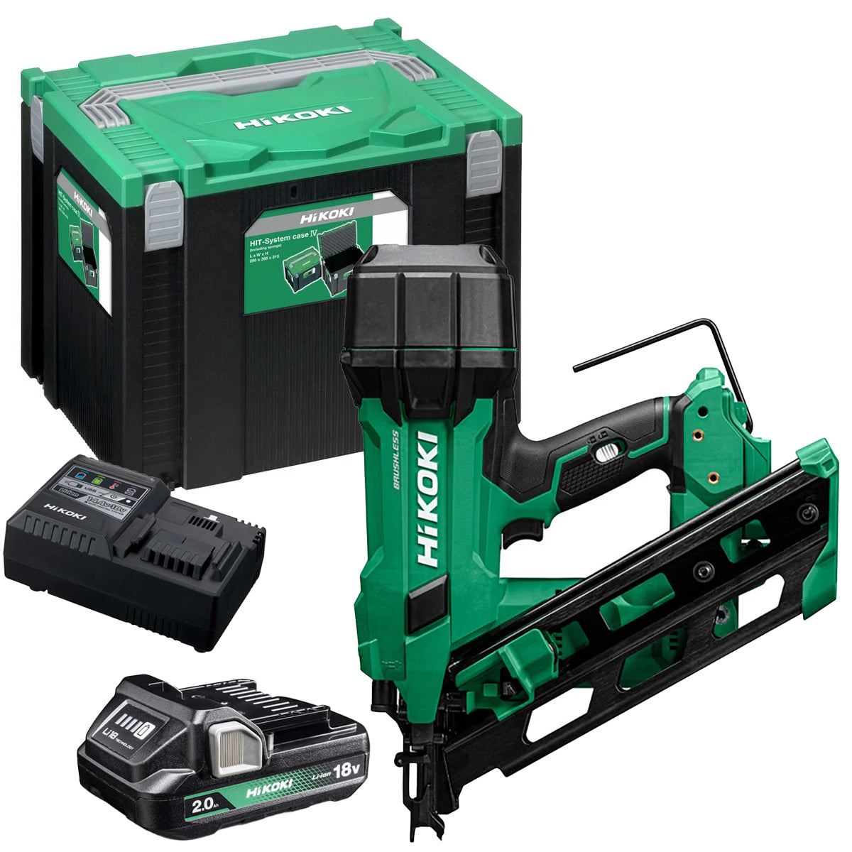 Hikoki NR1890DCAW9Z 18V Brushless Clipped Head Framing Nailer with 1 x 2.0Ah Battery Charger & Case