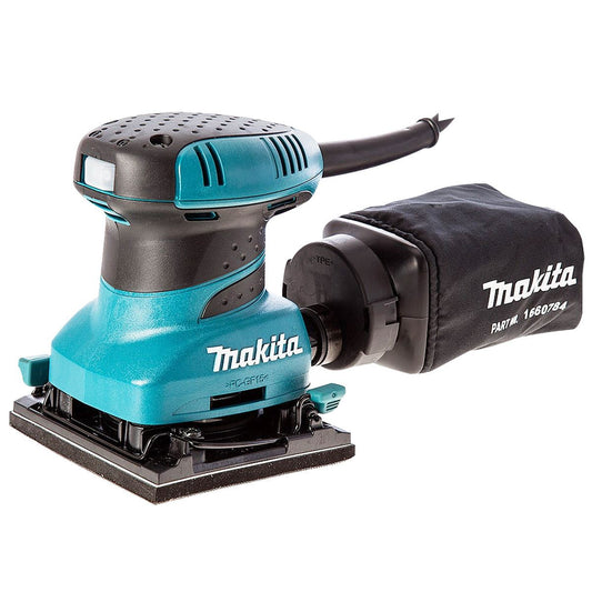 Makita BO4555/2 Hook & Loop Clamp Finishing Palm Sander 240V With Dust Bag