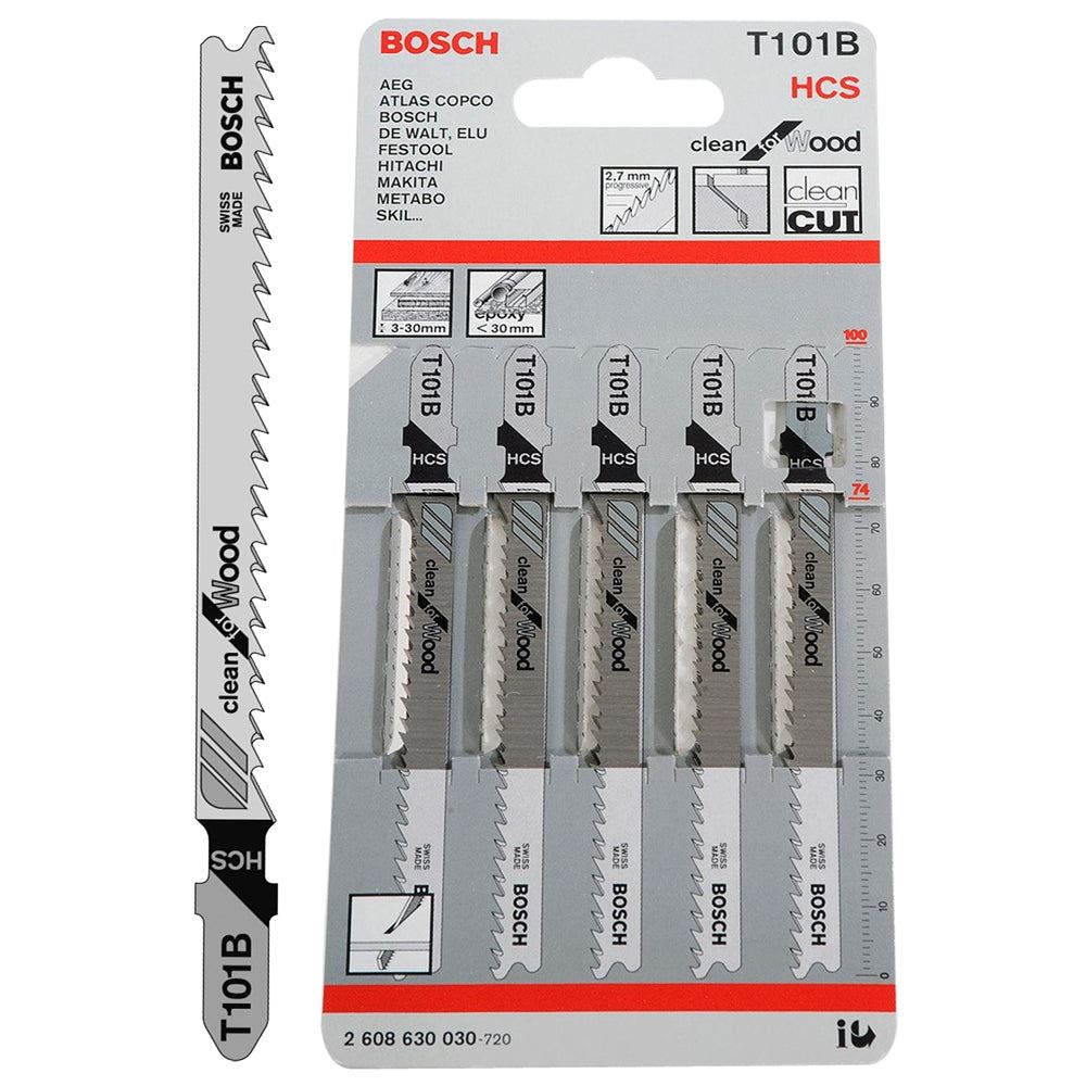 Bosch T101B Jigsaw Blade Pack of 5  - 2608630030