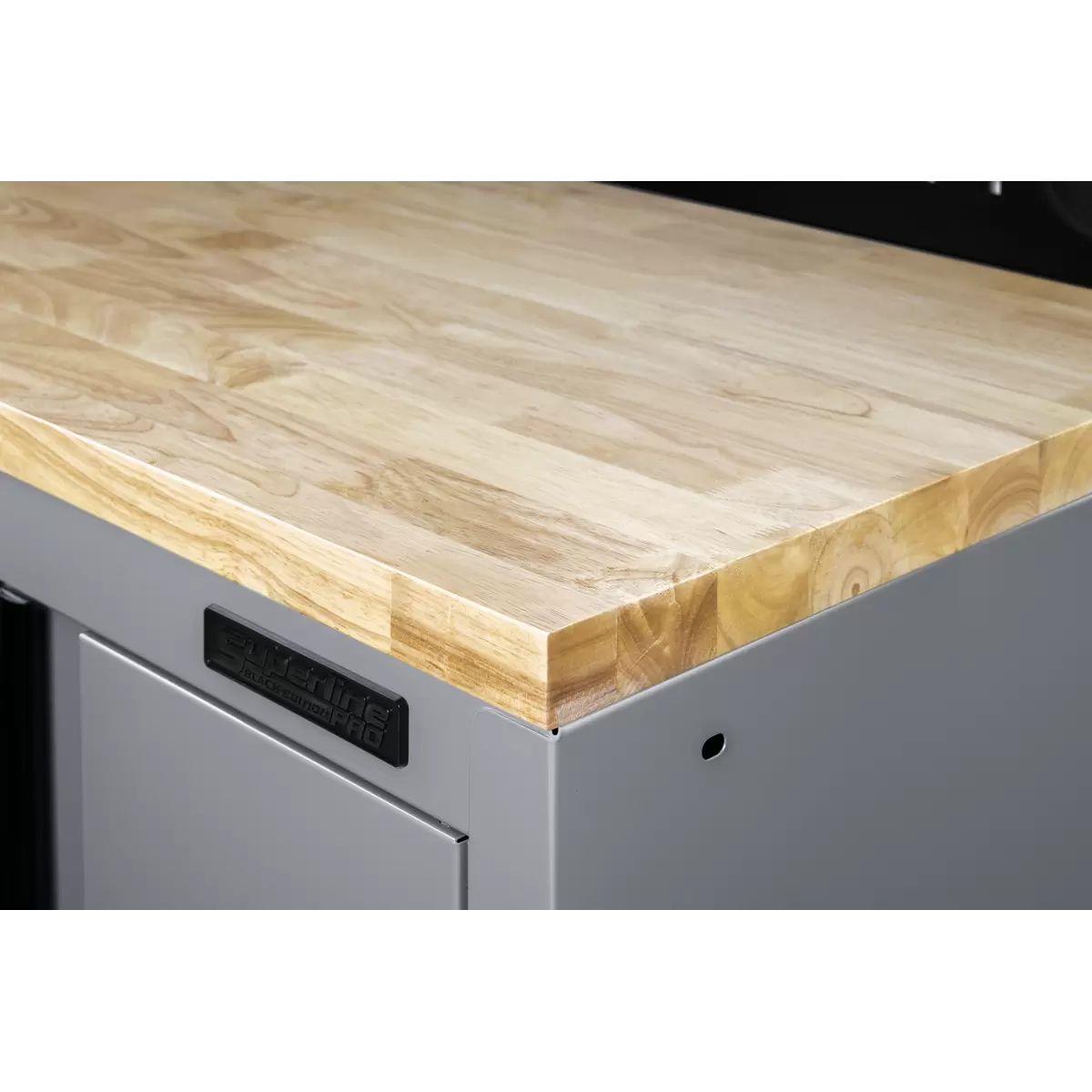 Sealey APMS30WB Superline PRO Black Edition Rubber Wood Worktop 1360 x 463 x 36mm