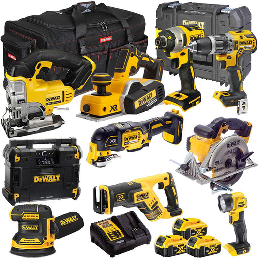 Dewalt 18V 10 Piece Power Tool Kit with 3 x 5.0Ah Battery & Charger T4TKIT-9680