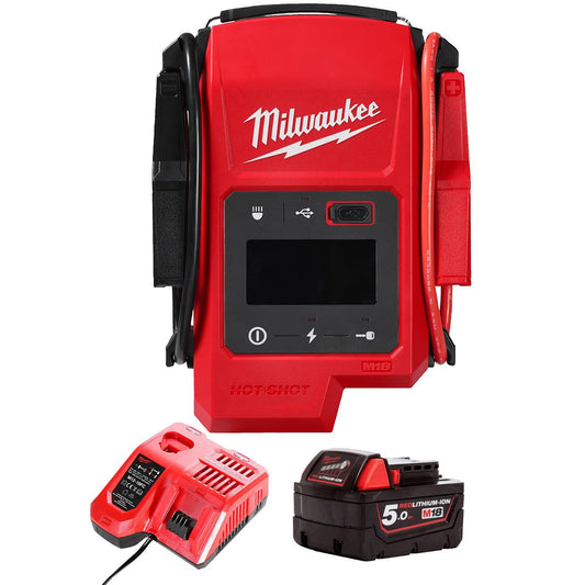 Milwaukee M18JS2000-0 18V Jump Starter with 1 x 5.0Ah Battery & Charger