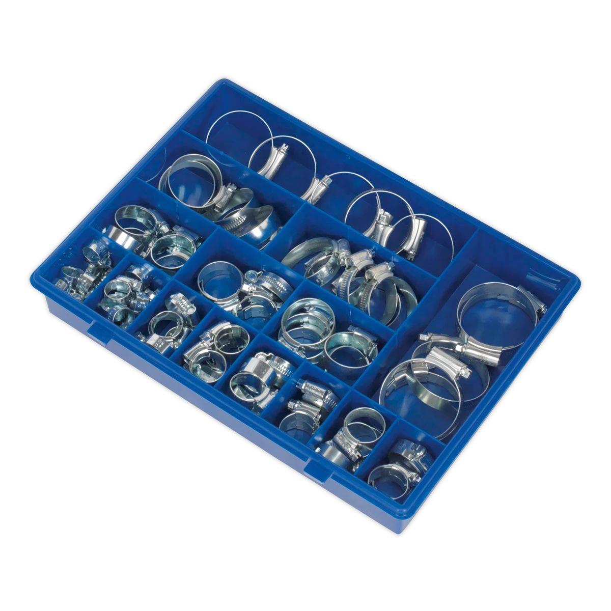 Sealey HCJ85AC HI-GRIP Zinc Plated Hose Clip Assortment 9.5-55mm 81pc