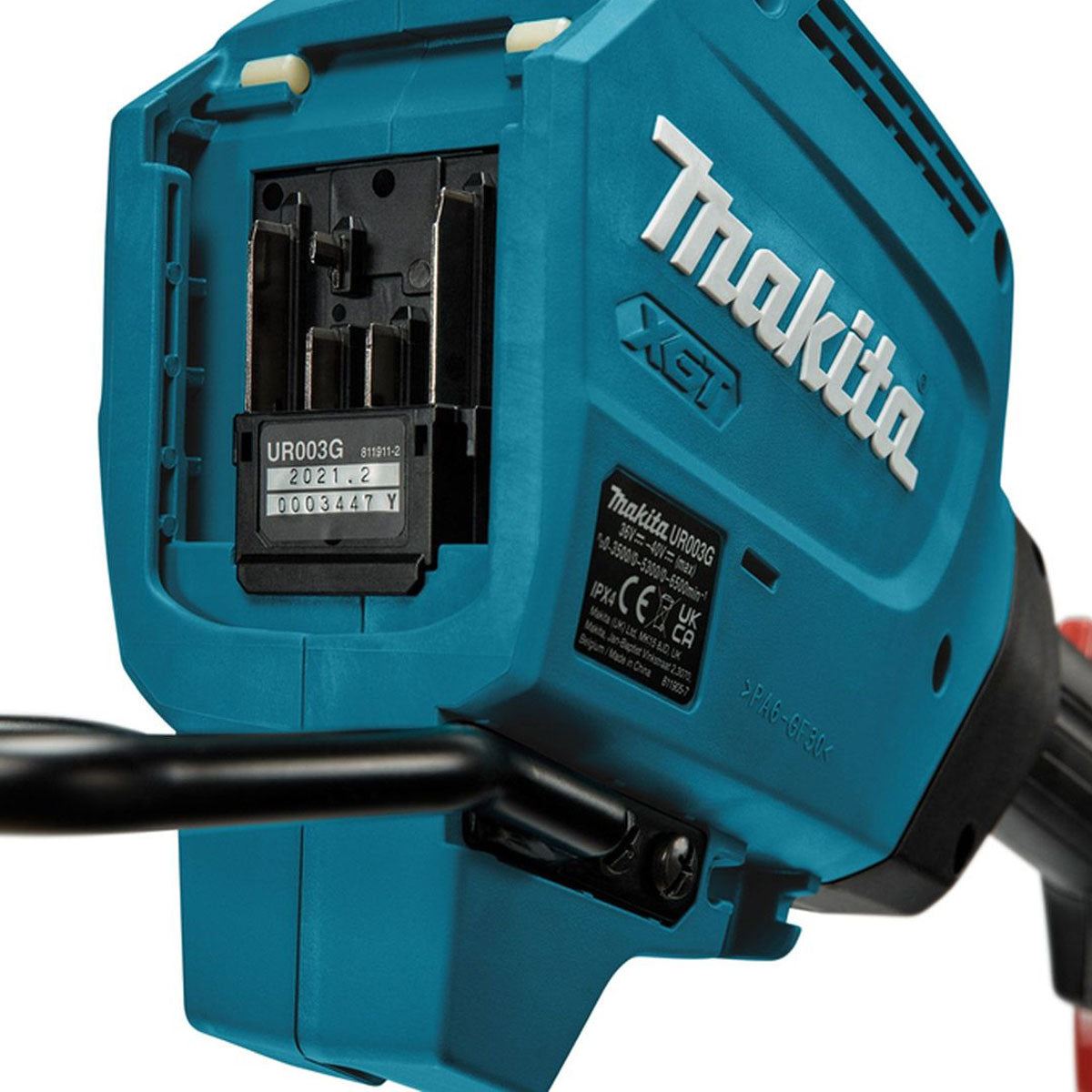 Makita UR003GD201 40V XGT Brushless Line Trimmer 350mm With 2 x 2.5Ah Batteries & Charger