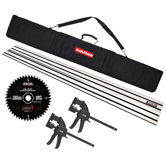 Plunge Saw Accessories Kit 1 x 1.5m Guide Rail with Bag, Clamp & 48T Blade for Dewalt DWS520, DCS520N