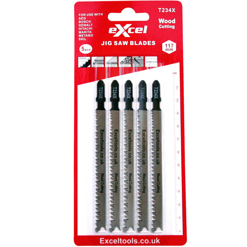 Excel Jigsaw Blades T234X For Wood Clean Cut Pack Of 5