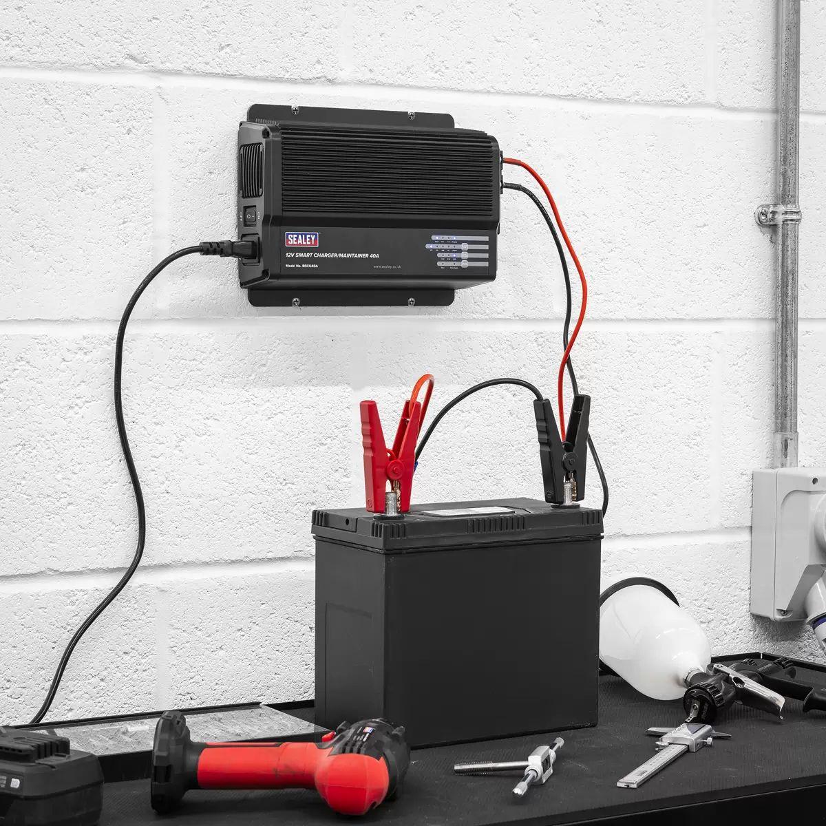 Sealey BSCU40A 12V Battery Smart Charger/Maintainer 40A