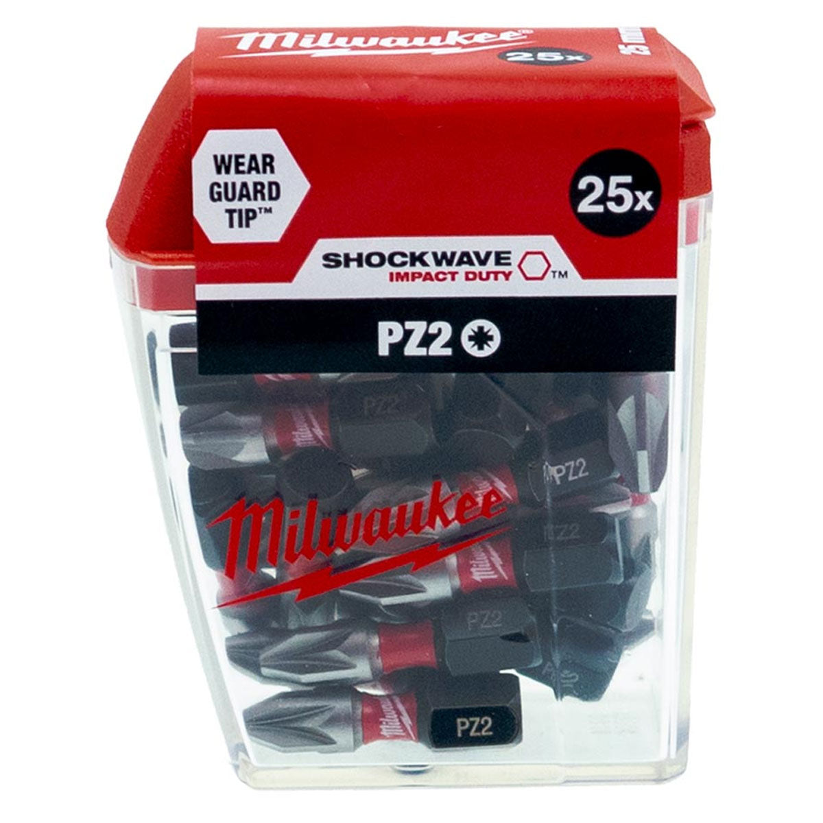 Milwaukee Shockwave PZ2 25mm Screwdriver Bits 25pc Pack 4932472041