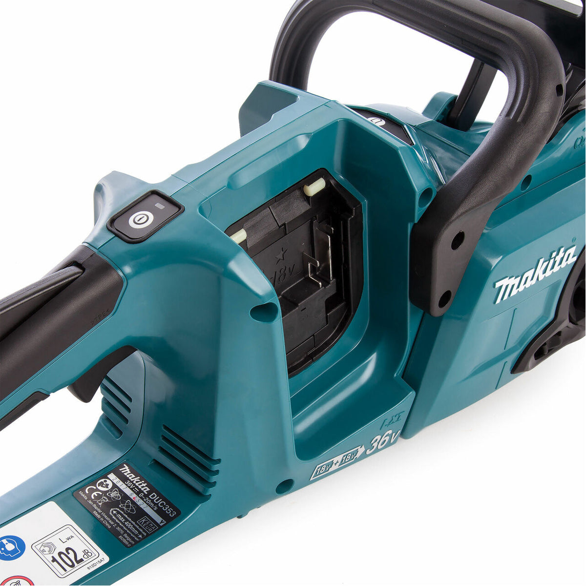 Makita DUC353Z 36V Brushless 350mm Chainsaw with 2 x 5.0Ah Battery & Charger