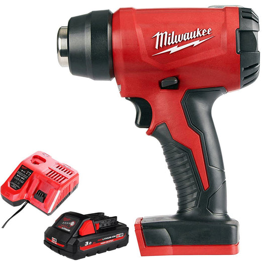 Milwaukee M18BHG-0 18V Cordless Compact Heat Gun with 1 x 3.0Ah Battery & Charger
