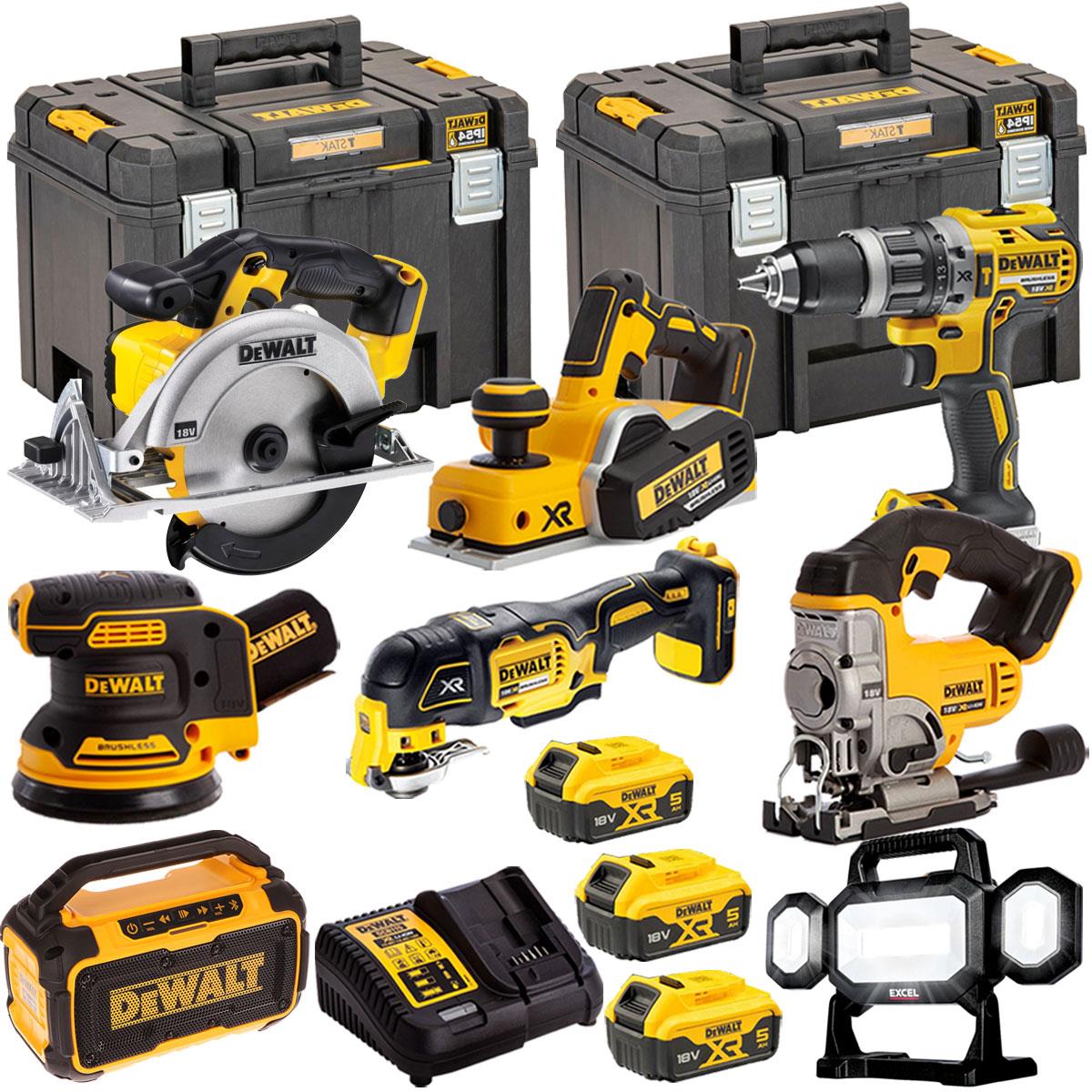 Dewalt 18V 8 Piece Power Tool Kit with 3 x 5.0Ah Batteries T4TKIT-445