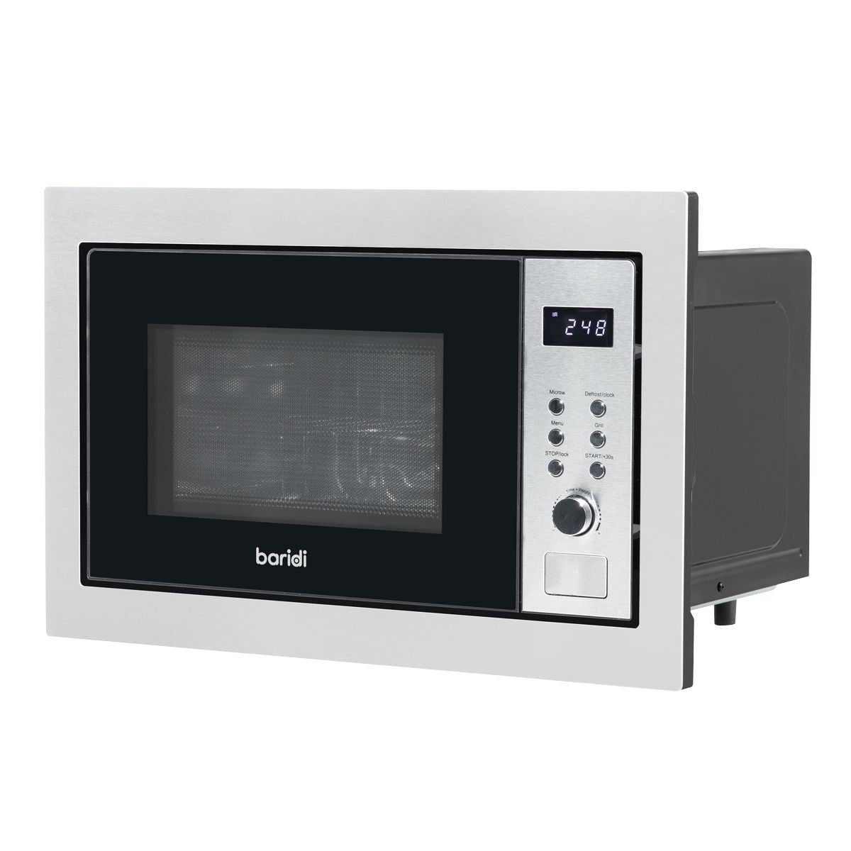 Sealey DH197 Baridi Integrated Microwave Oven with Grill 25L Capacity 900W Stainless Steel