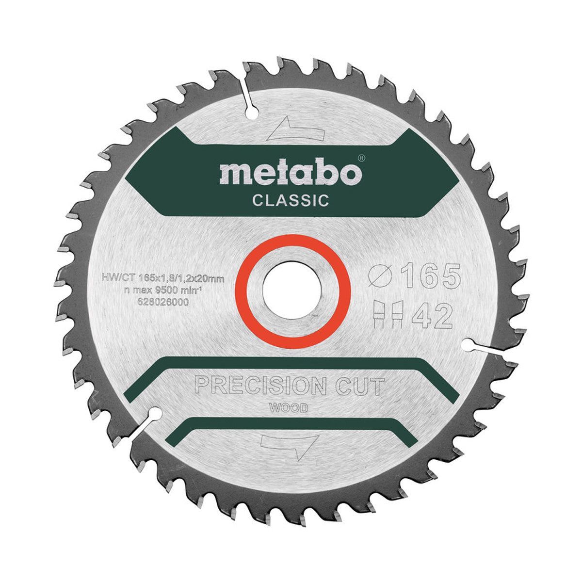 Metabo 165mm Circular Saw Blade Precision Cut Wood Classic 628026000