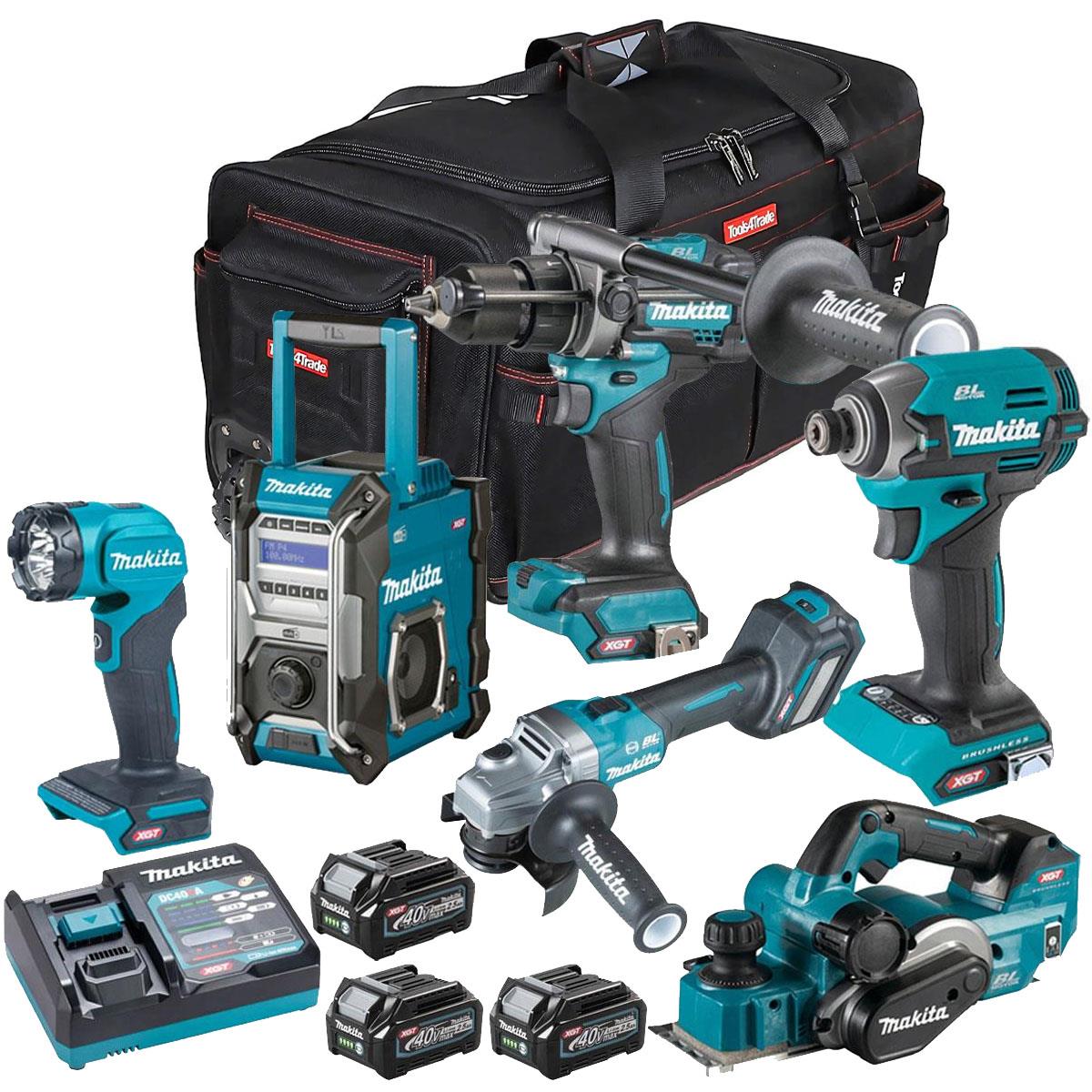 Makita 40V XGT 6 Piece Brushless Power Tool Kit with 3 x 2.5Ah Battery T4TKIT-16052