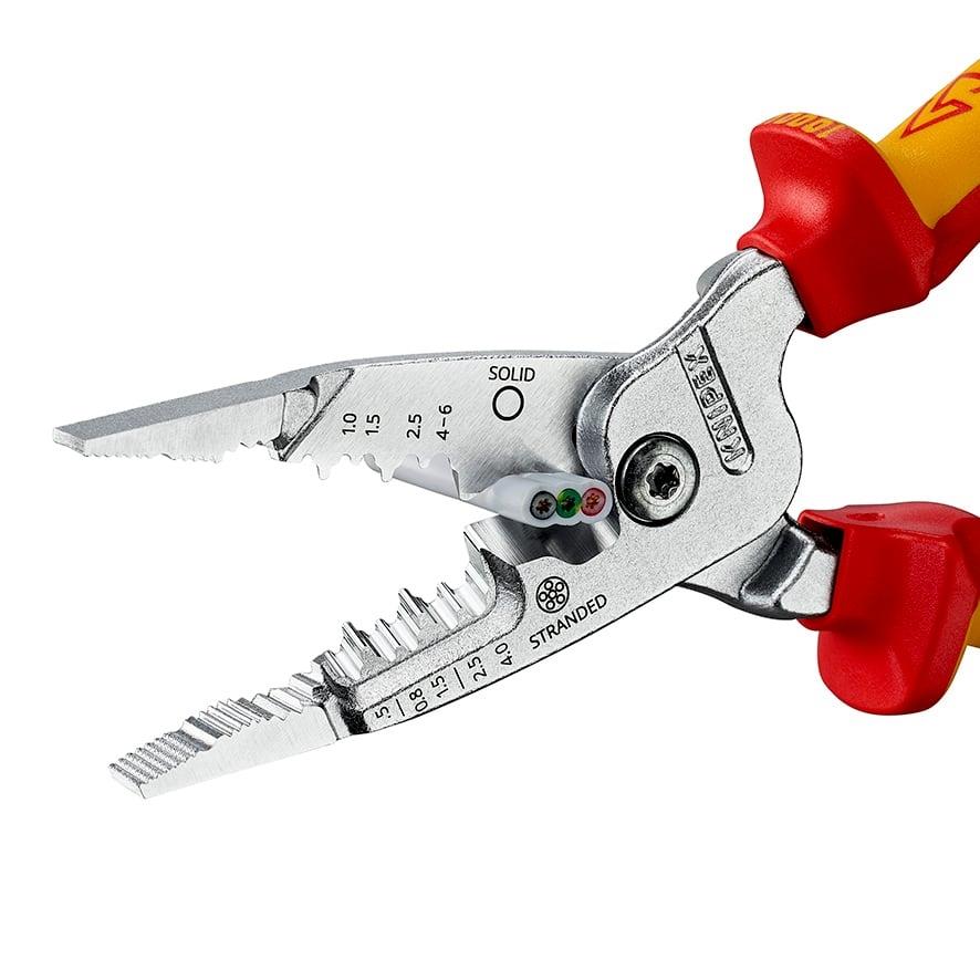 Knipex 200mm VDE Insulated Metric Wire Stripper with Multi-Component Grips 13 76 200 ME SB