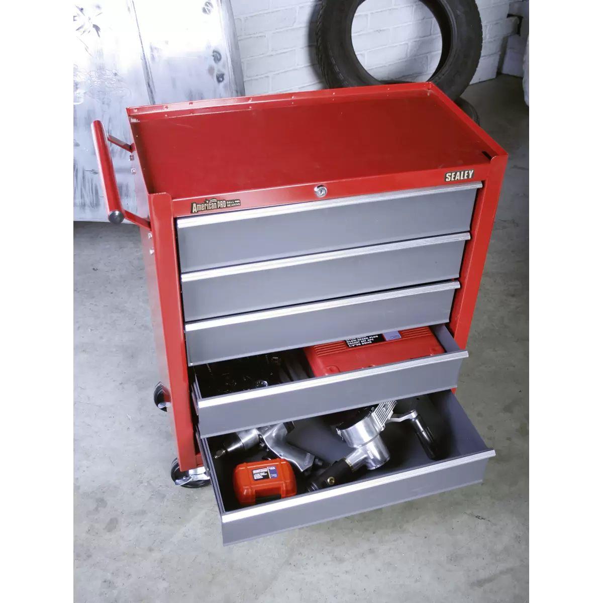 Sealey AP22505BB Rollcab 5 Drawer with Ball Bearing Slides Red/Grey