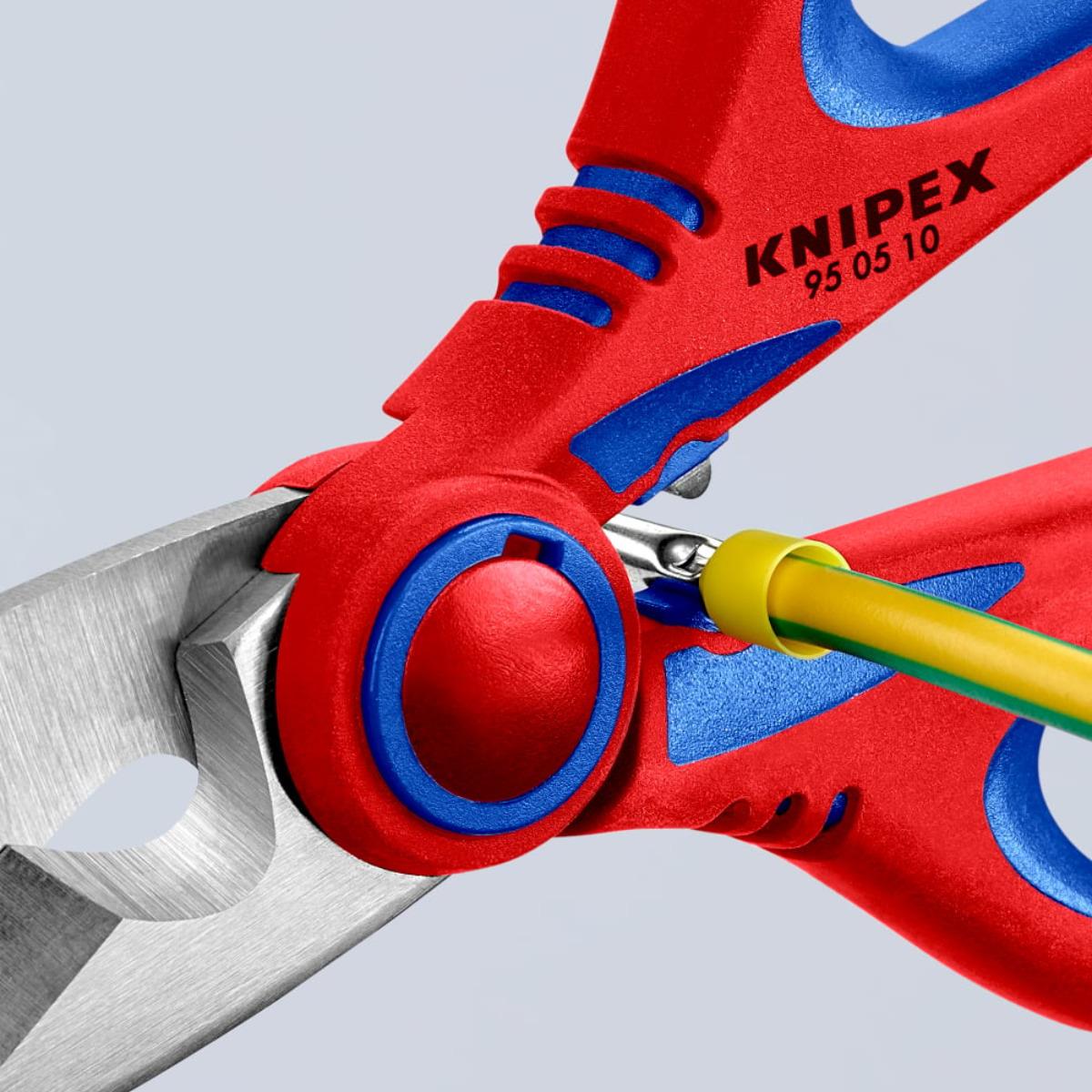 Knipex Electricians Shears Cable Cutters with Multi-Component Grips 95 05 10 SB