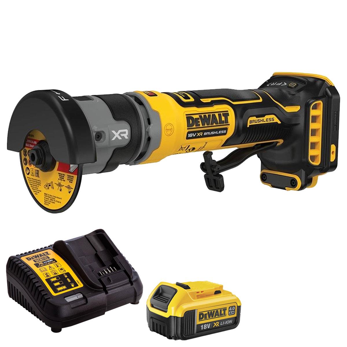 Dewalt DCG430N-XJ 18V XR 76mm Brushless Cut-Off Tool with 1 x 4.0Ah Battery & Charger