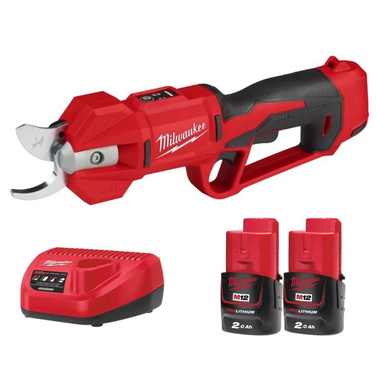 Milwaukee M12BLPRS-202 FUEL 12V Brushless Pruning Shears with 2 x 2.0Ah Batteries & Charger 4933480116