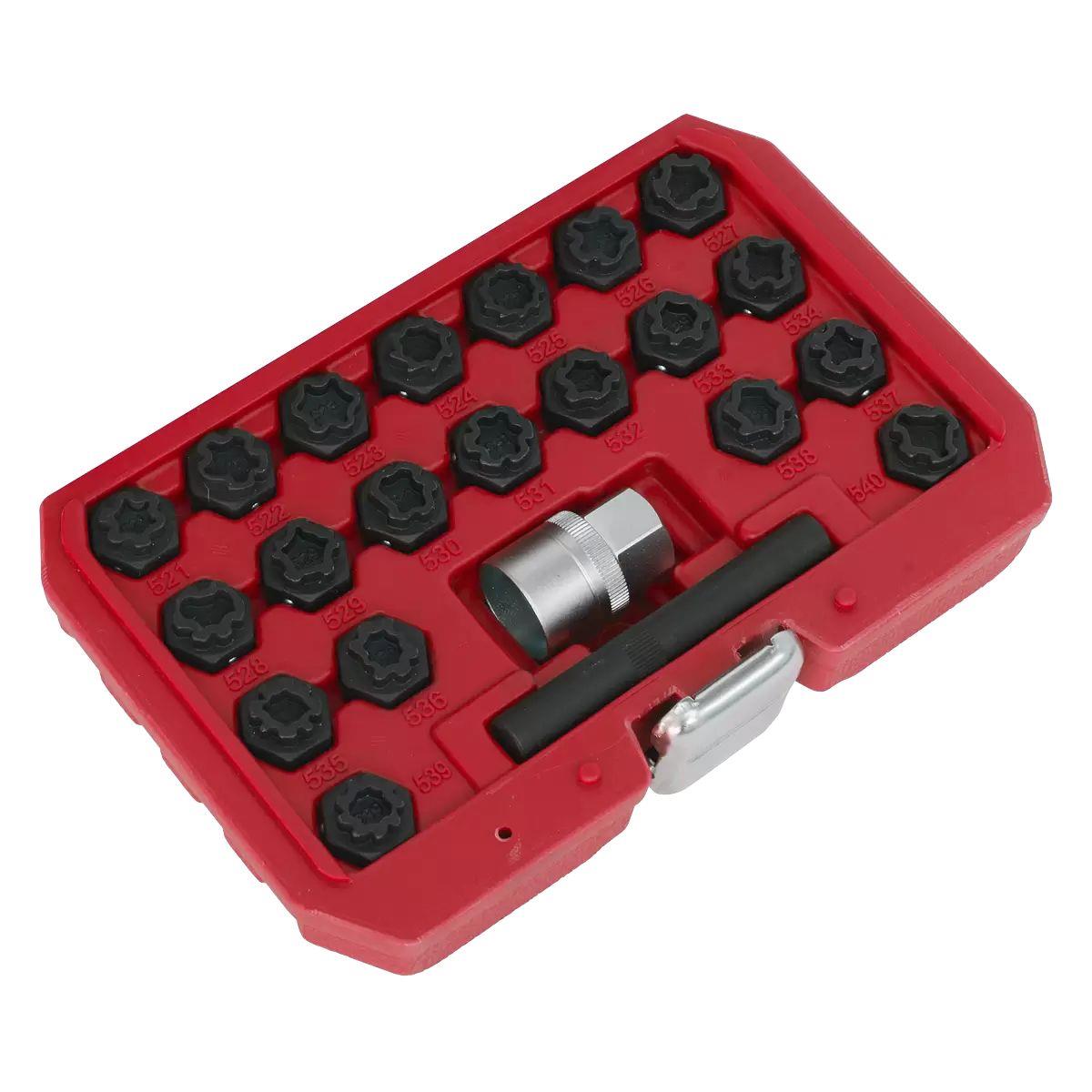 Sealey SX220 Locking Wheel Nut Key Set for VAG 22pc