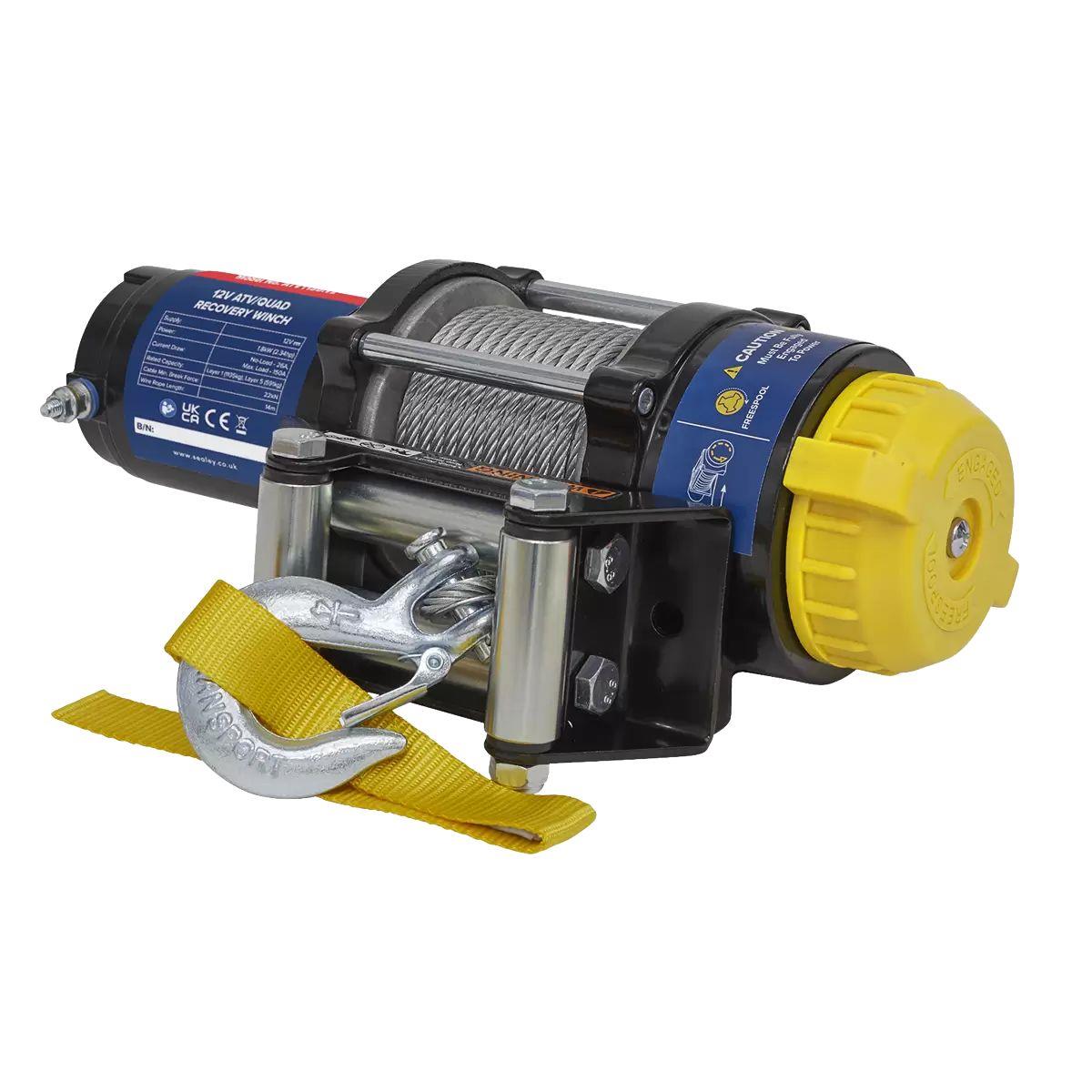Sealey ATV1135 12V ATV/Quad Recovery Winch 1135kg Line Pull