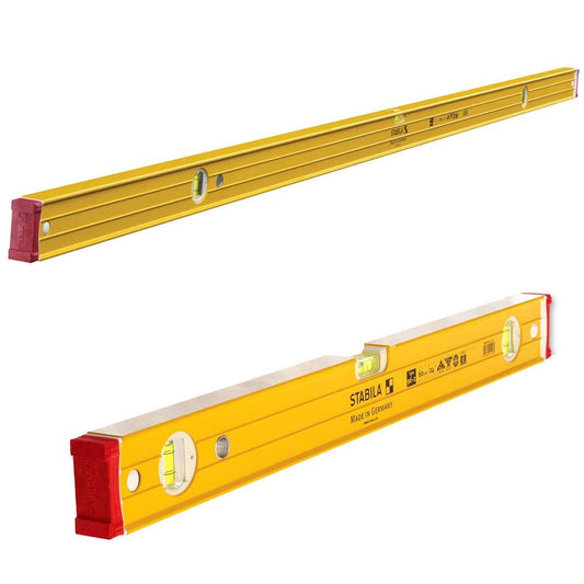 Stabila 96-2 Double Plumb Ribbed Box Section Level 1800mm & 600mm Twin Pack