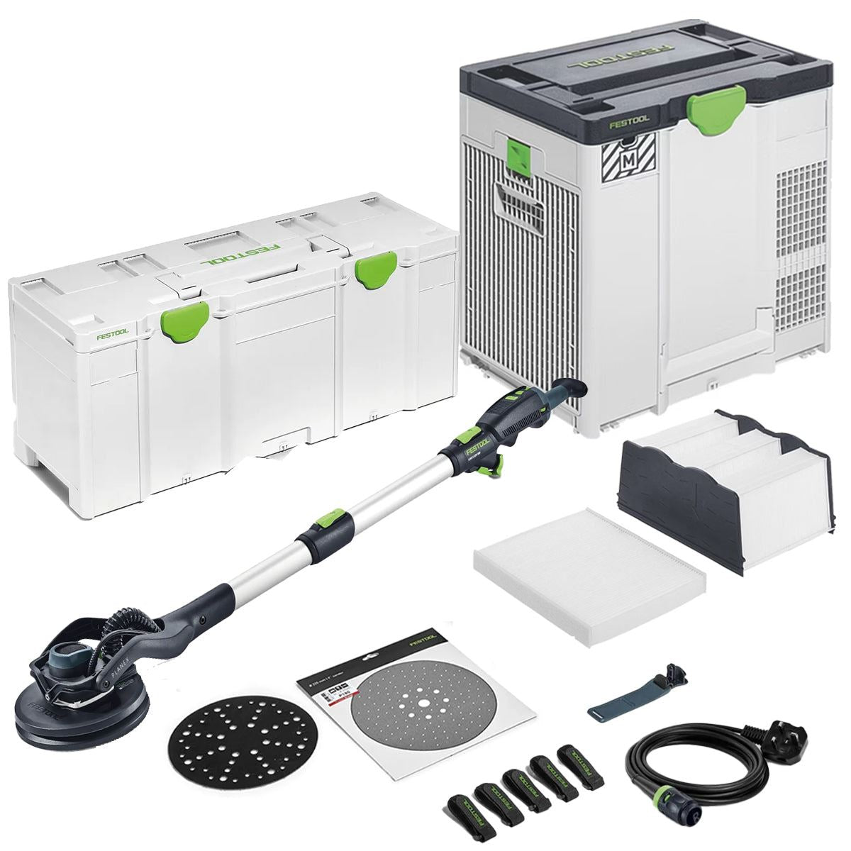 Festool LHS 2 225 EQI-Plus 225mm PLANEX Long Reach Sander 230V GB - 576637 With SYS-AIR M 230V GB Air purifier - 577785