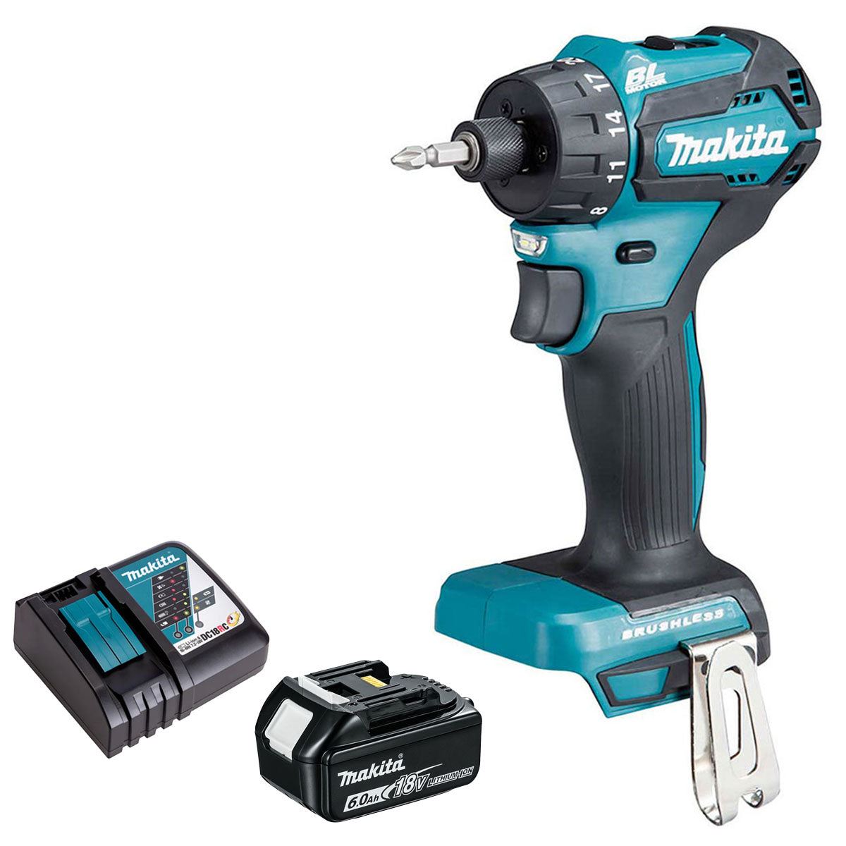 Makita DDF083Z 18V LXT Brushless Drill Driver with 1 x 6.0Ah Battery & Charger