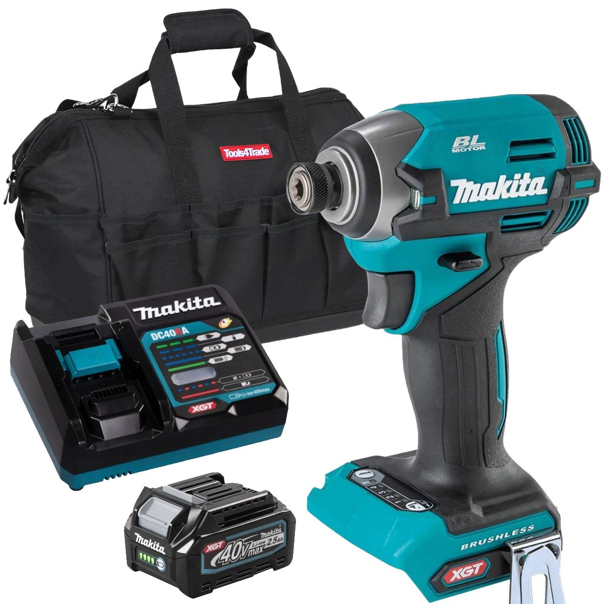 Makita TD003GZ 40V Brushless Impact Driver With 1 x 2.5Ah Battery, Charger & Bag