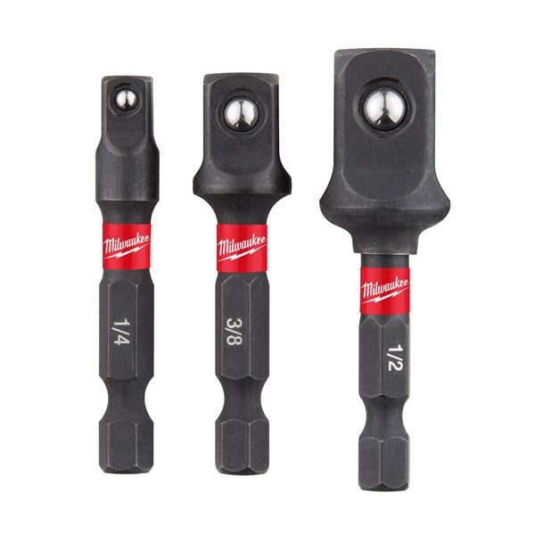 Milwaukee Shockwave Impact Duty Socket Adaptor Set Pack of 3 Piece  4932479228