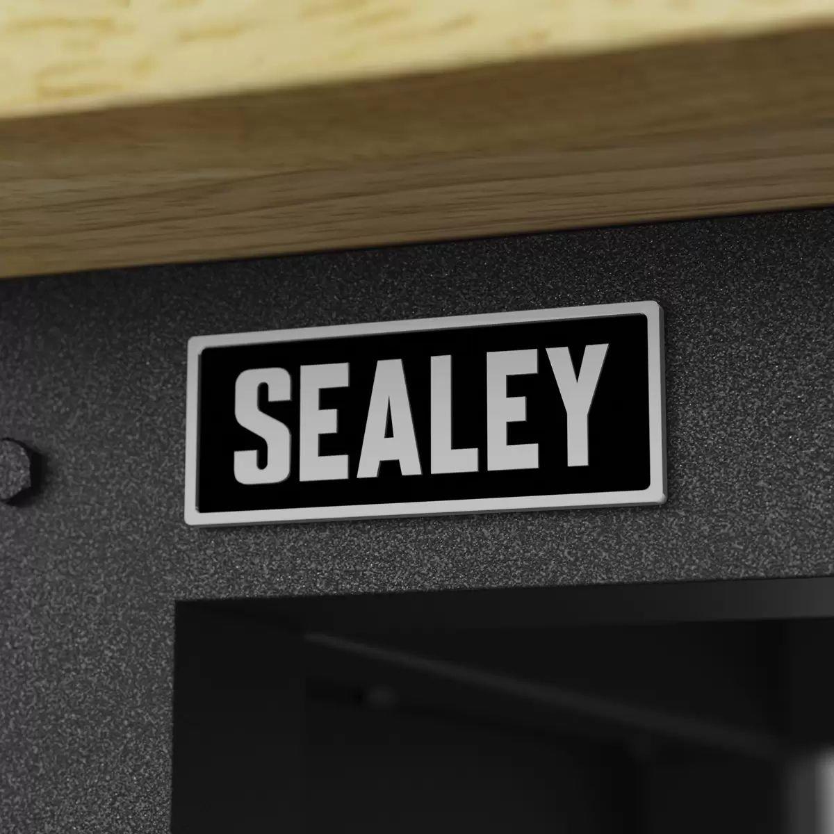 Sealey APMWB72COMBOW Superline PRO Modular Adjustable-Height Workbench with Pegboard Back Panel & Wooden Worktop 1830mm
