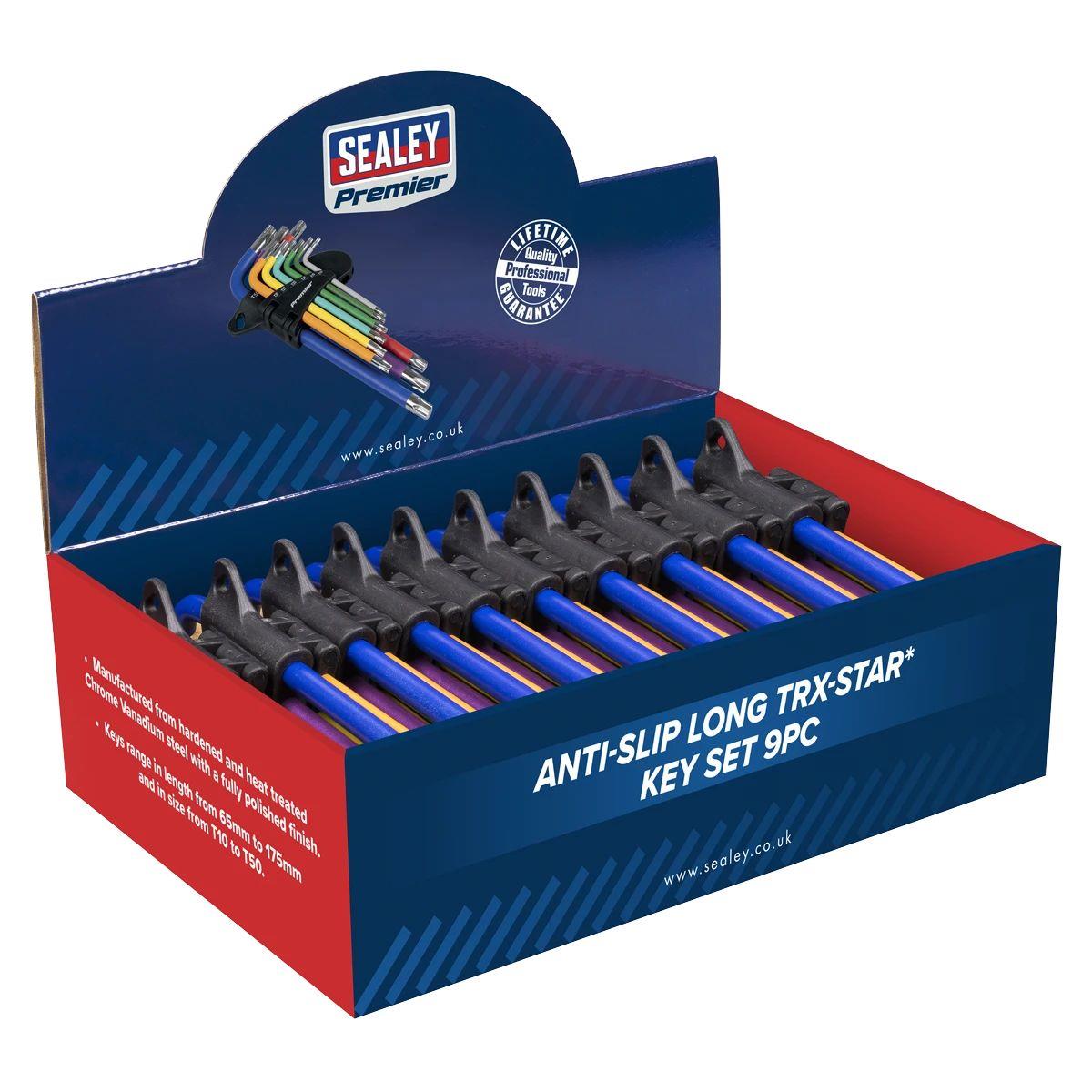 Sealey AK7193DB Anti-Slip Long TRX-Star Key Set 9pc Display Box of 10