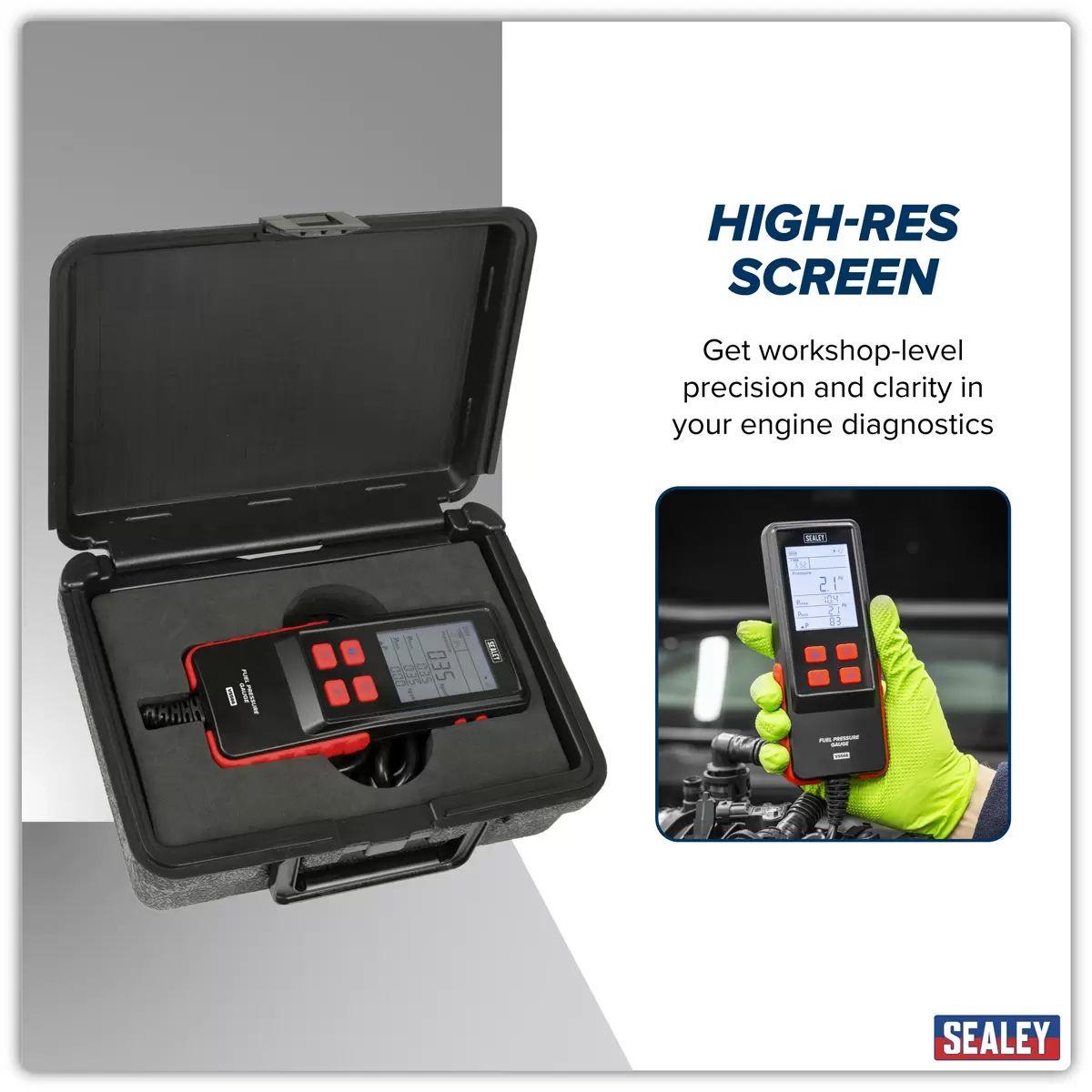 Sealey VS566 Digital Fuel Injection Pressure Test Kit for GDI Fuel Circuits 6pc