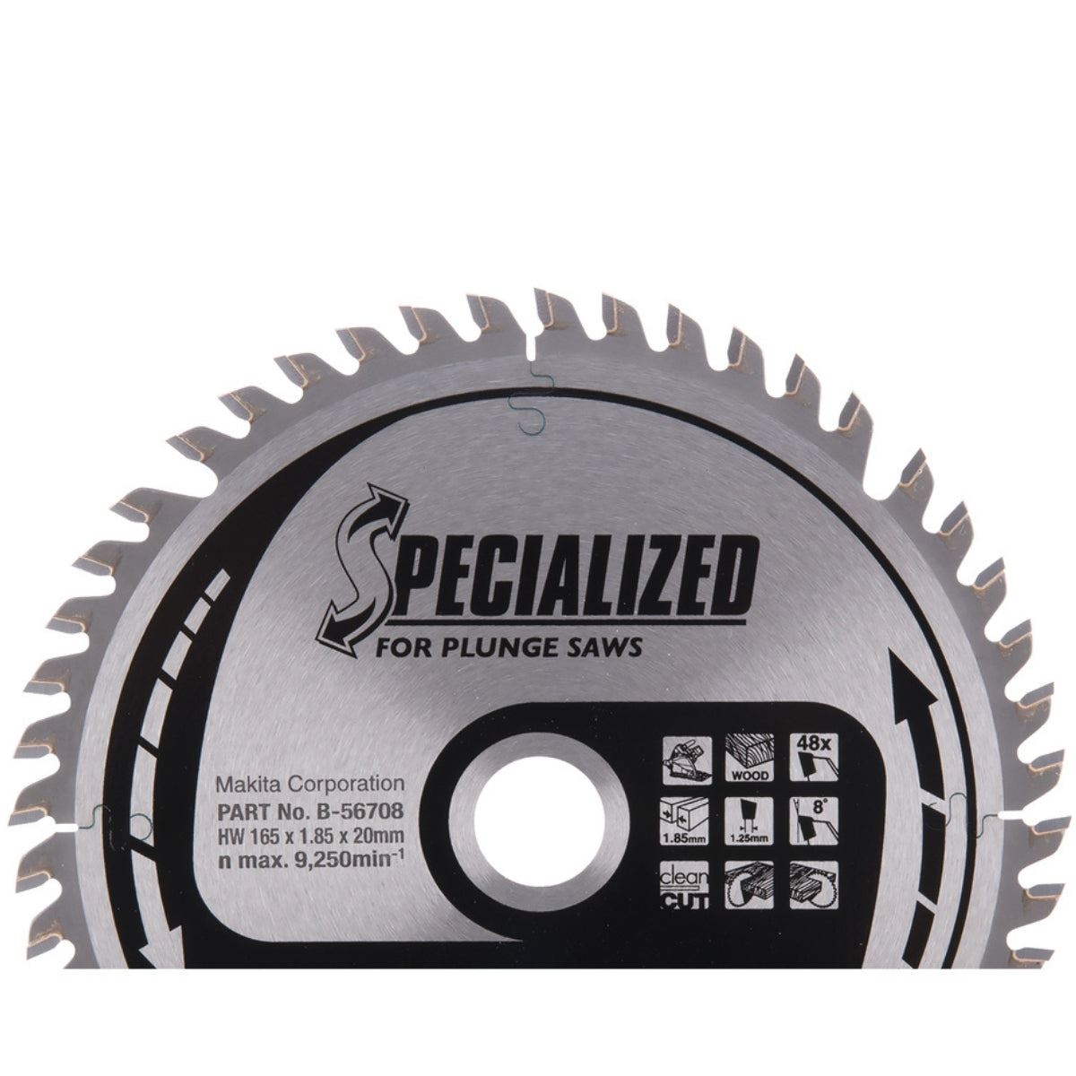 Makita B-56708 165 x 20 mm x 48T T.C.T Specialized Circular Saw Blade For Wood