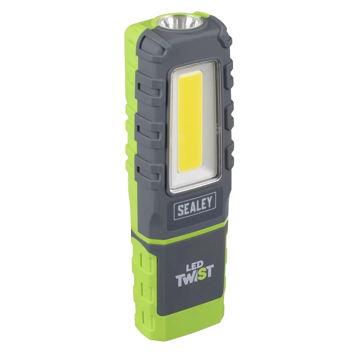 Sealey LED601GDB LED Twist Rechargeable Inspection Light, Green Box of 12