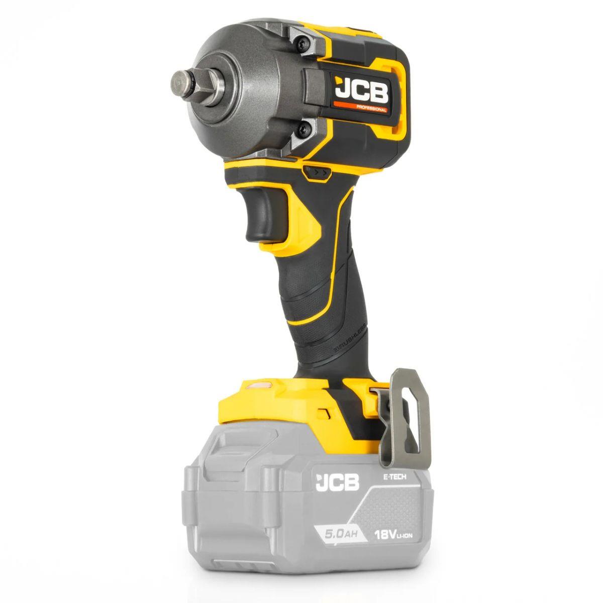 JCB-18PKIT-5 Pro 18V Impact Wrench & Grease Gun With 2 x 5.0Ah Batteries & 4.5A Fast Charger In Soft Tool Bag