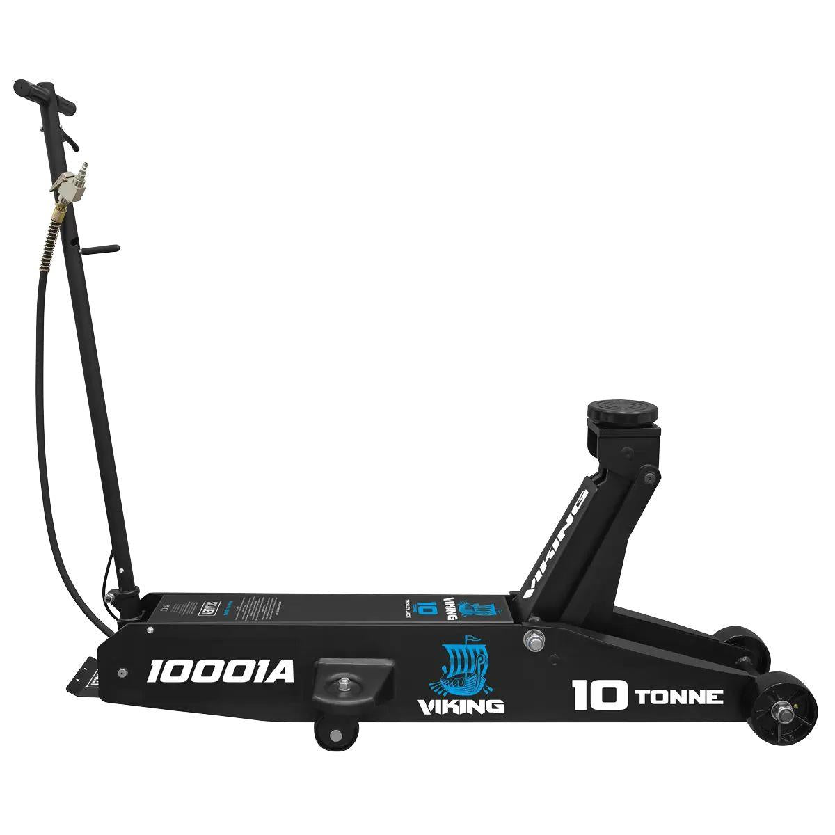 Sealey 10001A Viking Professional Long Reach Air/Manual Operation Trolley Jack with Rocket Lift 10 Tonne