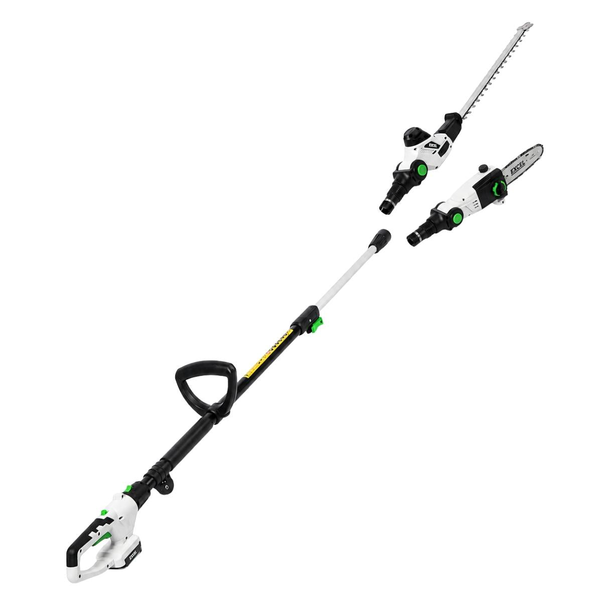 Excel 20V Cordless 2-in-1 Pole Hedge Trimmer & Pole Chainsaw Body Only Item Condition Damaged Box