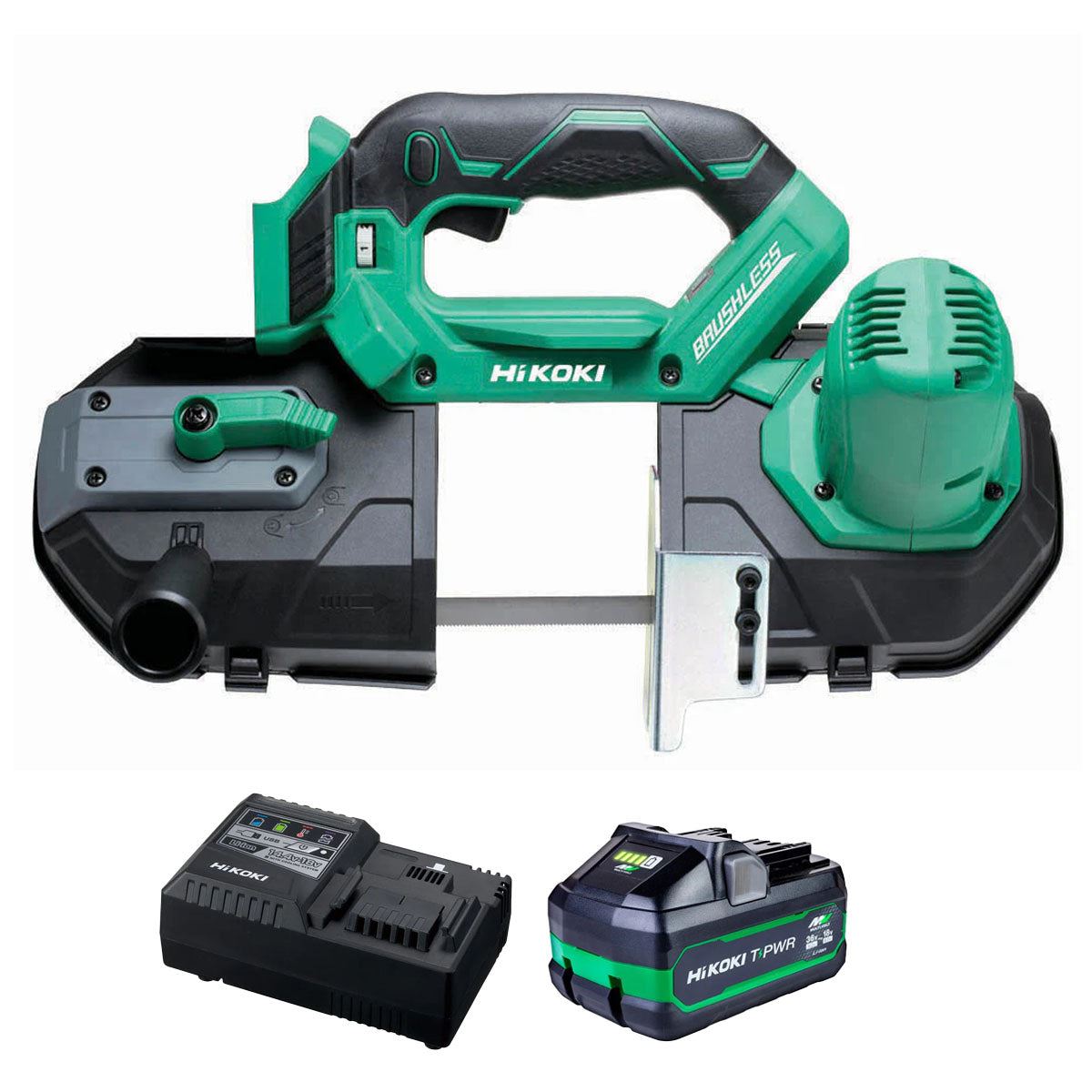 Hikoki CB18DBLJ4Z 18V Brushless Bandsaw with 1 x 4.0Ah/8.0Ah Battery & Charger