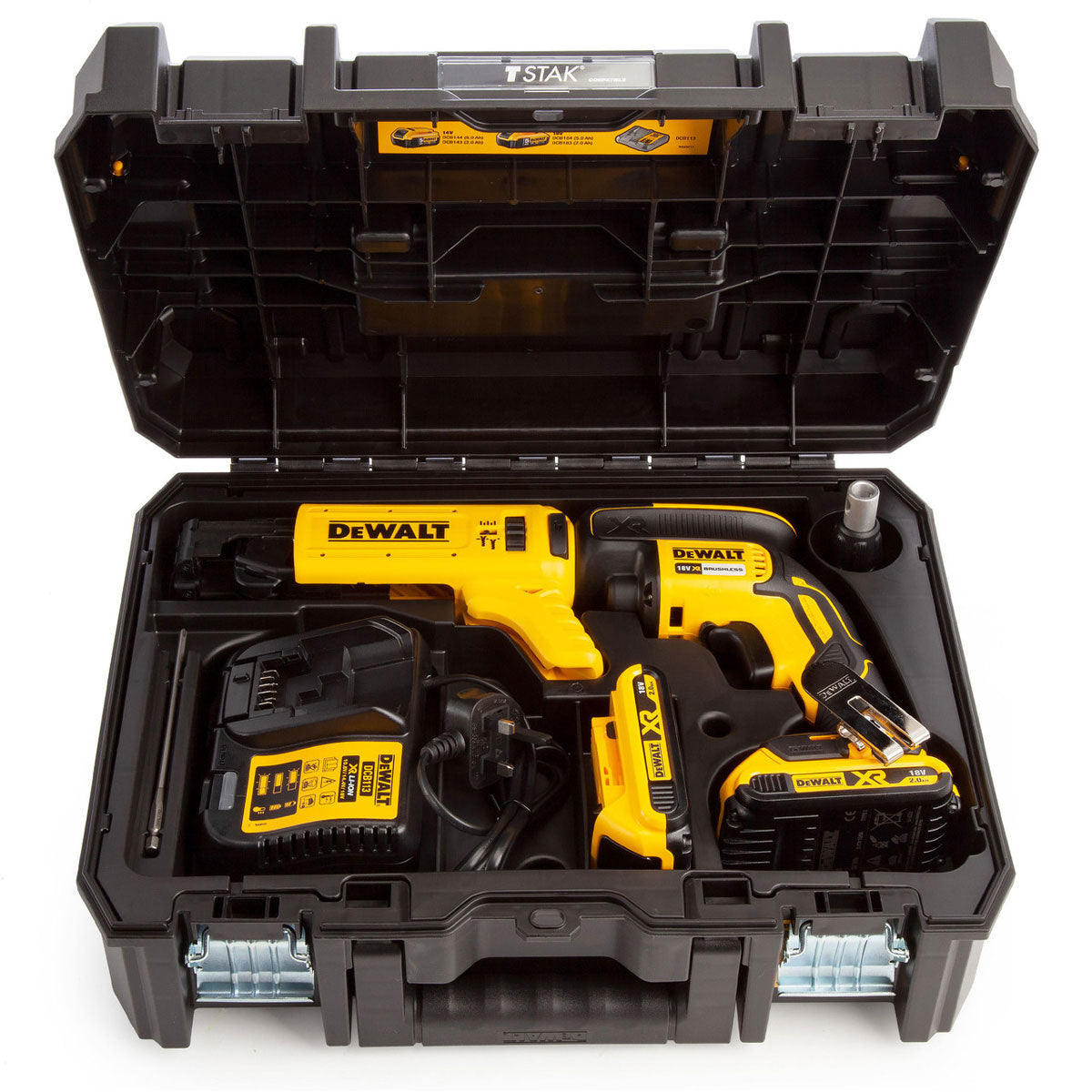 DeWalt DCF620P2K 18V XR Brushless Collated Drywall Screwdriver with 2 x 5.0Ah Batteries Charger & Case