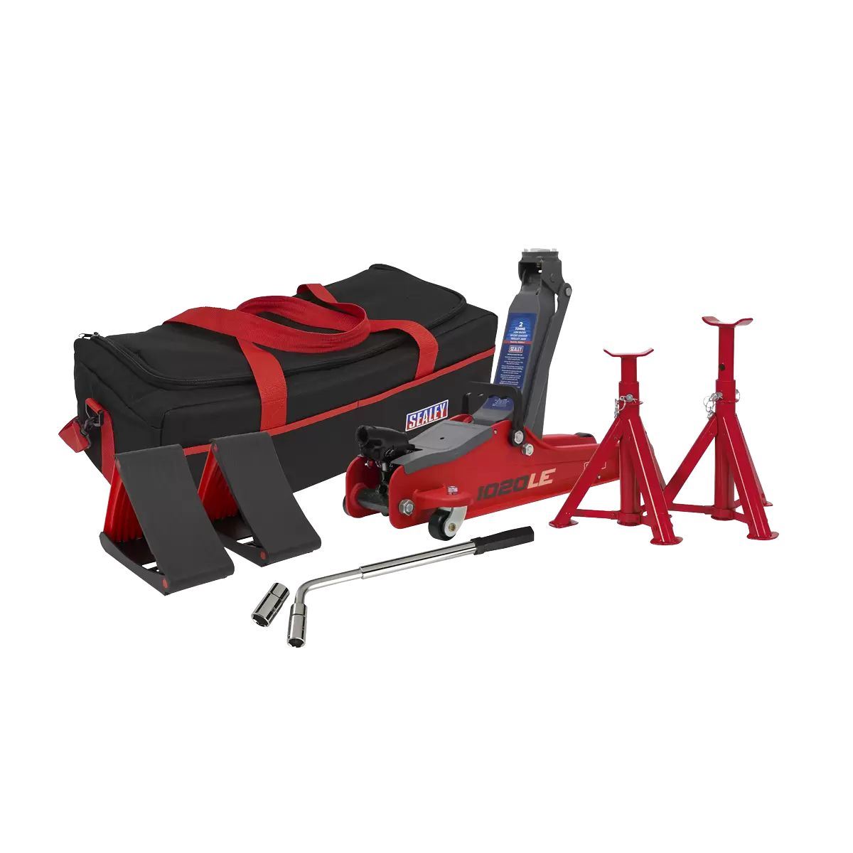 Sealey 1020LEBAGCOMBO 2tonne Low Entry Short Chassis Trolley Jack Red