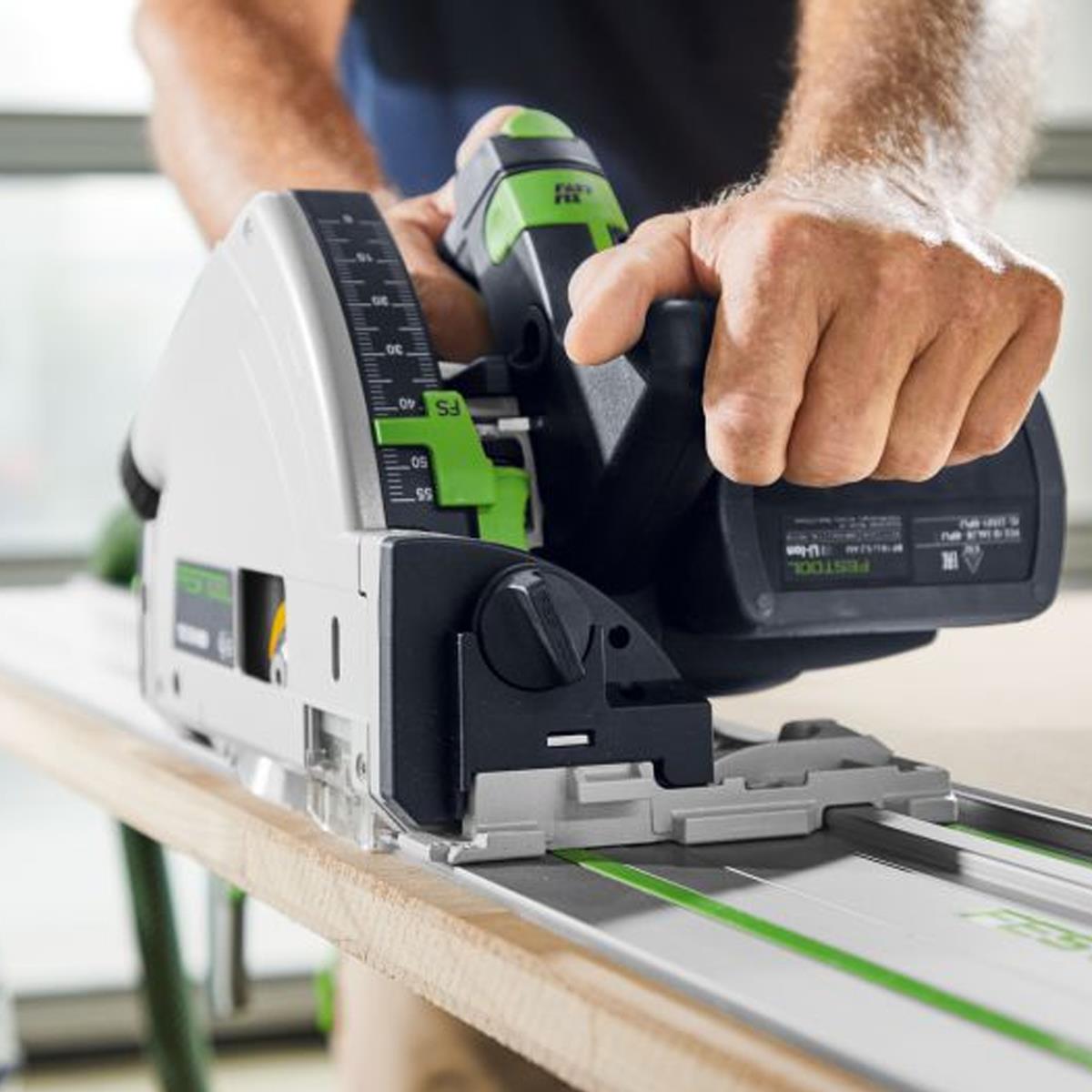 Festool TSC 55 KEB-Basic 36V Brushless 160mm Plunge Cut Saw 578738 with 2 x 5.0Ah Battery & Guide Rail Kit