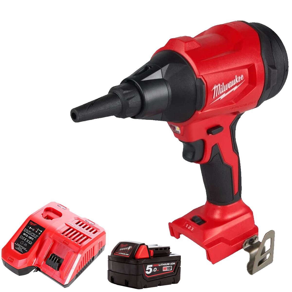 Milwaukee M18BLHSB-0 18V Compact Blower with 1 x 5.0Ah Battery & Charger