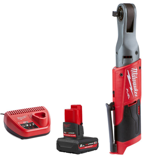 Milwaukee M12FIR38-0 12V 3/8" Fuel Brushless Ratchet with 1 x 5.0Ah Battery & Charger