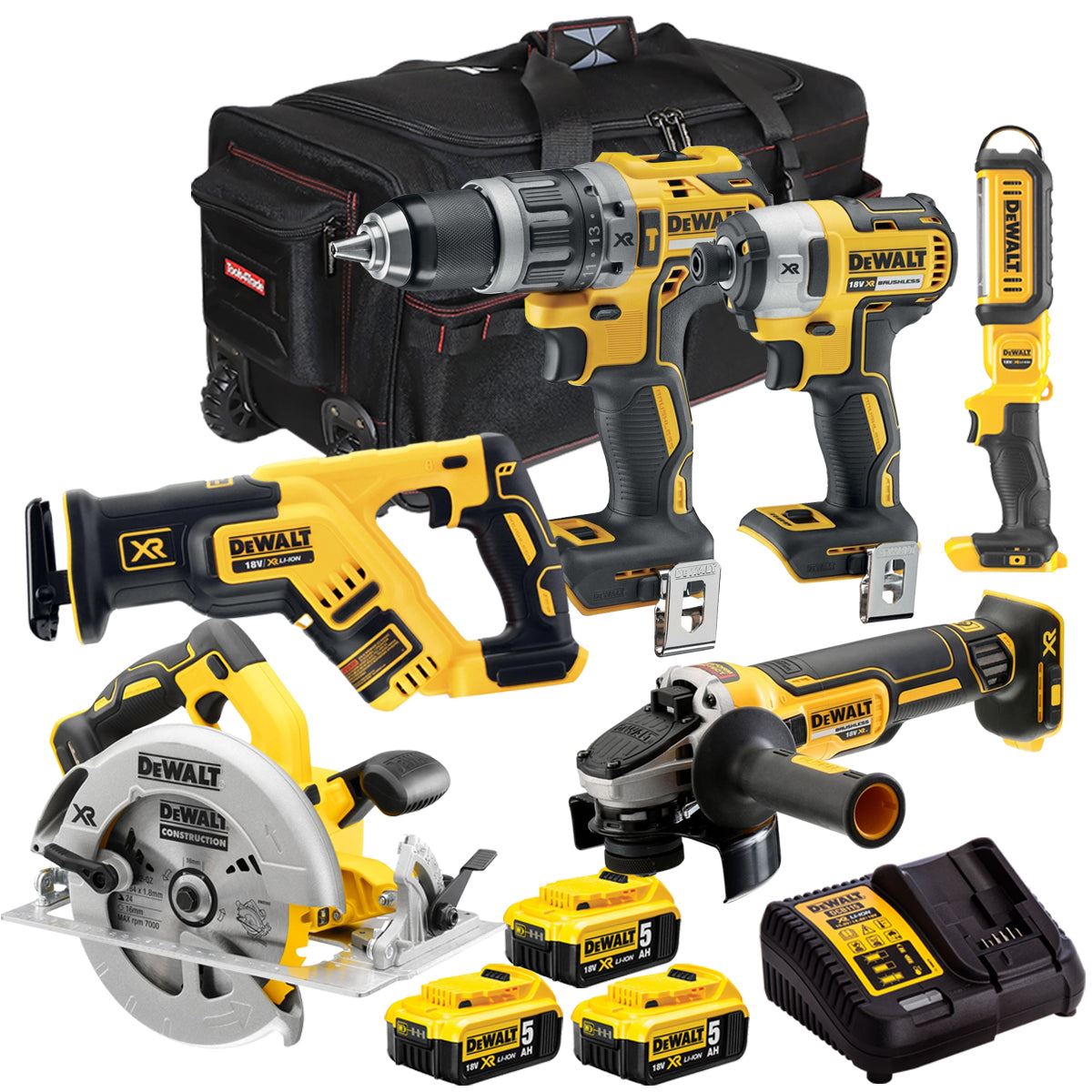 Dewalt DCK623P3B 18V Brushless 6 Piece Combo Kit with 3 x 5.0Ah Battery & Charger