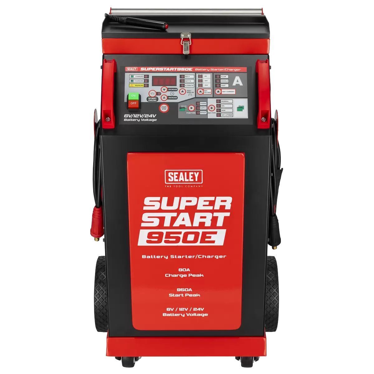 Sealey SUPERSTART950E 6/12/24V Battery Starter Charger 950A/230V