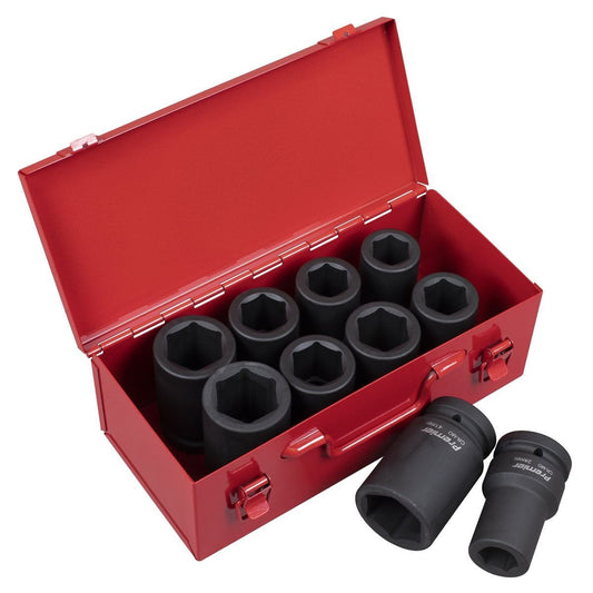 Sealey AK689 10pc 1"Sq Drive Deep Impact Socket Set Metric/Imperial