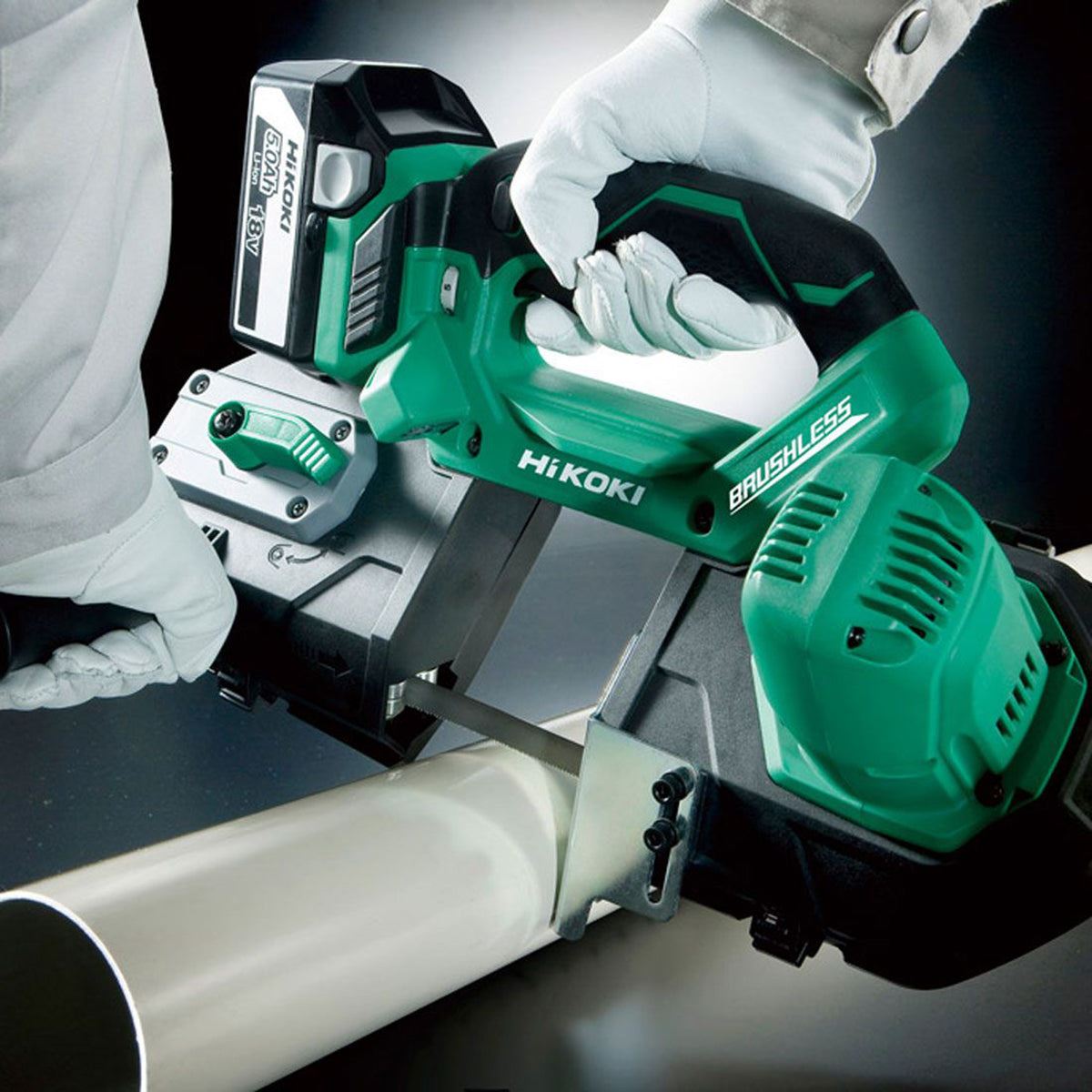 Hikoki CB18DBLJ4Z 18V Brushless Bandsaw with 1 x 2.0Ah Battery & Charger